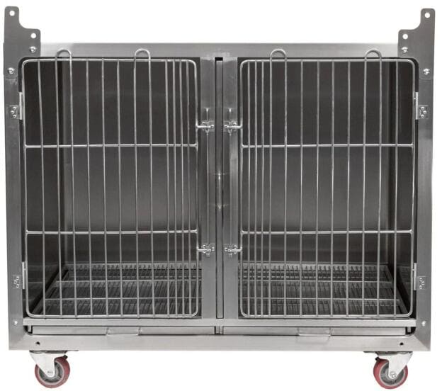 Groom Professional Top Grade Wartekäfig mit Rädern, Edelstahl, 65x120x88cm