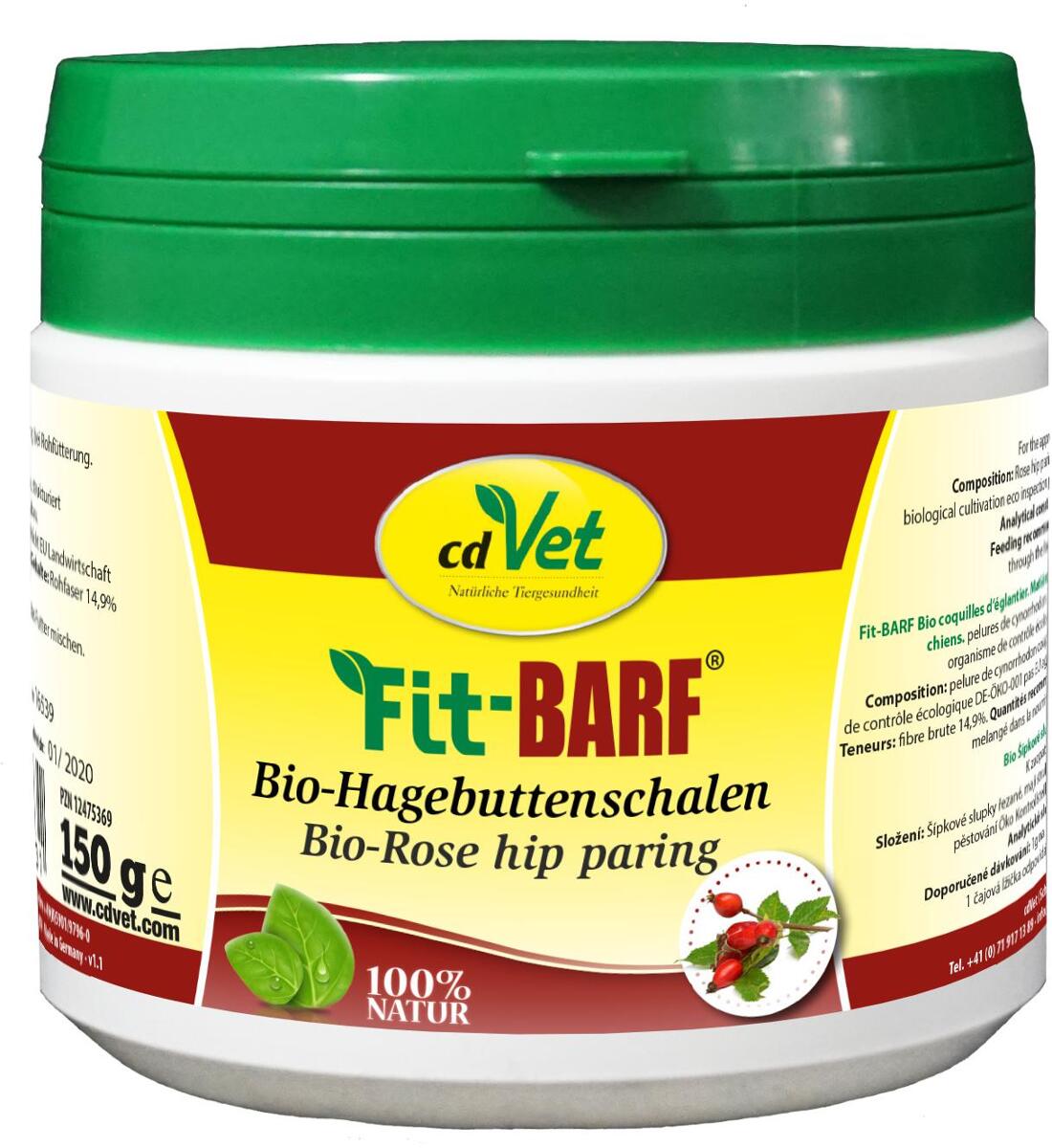 cdVet Fit-BARF Bio-Hagebuttenschalen, 150g