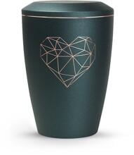 Urna per animali Völsing Karat Edition, cuore geometrico, velvet petrol, 1,5 L