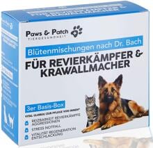 Paws & Patch Blütenmischung nach Dr. Bach | 3er BASIS-BOX für Revierkämpfer & Krawallmacher | 3x10g