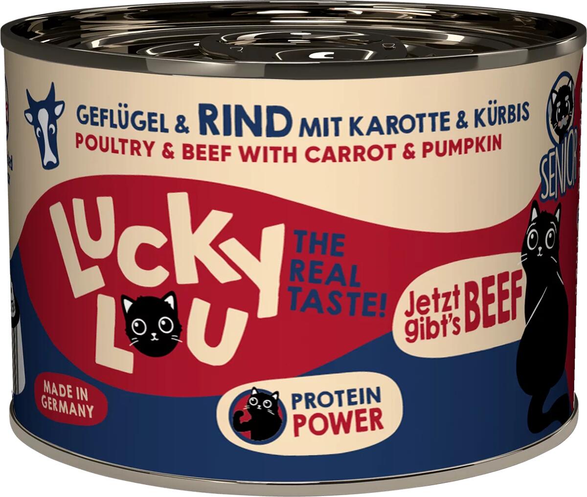 Lucky Lou Lifestage Senior Nassfutter mit Geflügel & Rind, 6x200g