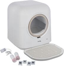 KERBL Pet Smart Katzentoilette, selbstreinigend, weiß, 54x54x60cm