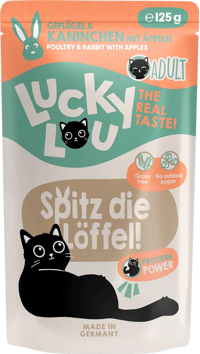 Lucky Lou Lifestage Adult Nassfutter mit Geflügel & Kaninchen, 16x125g