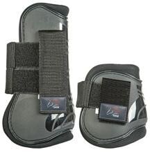 HKM Set di stivali/stivali da salto, 4 pezzi, nero/nero, purosangue/sangue caldo