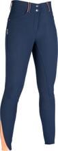 HKM Lyon Reithose, Silikon-Vollbesatz, dunkelblau, 40