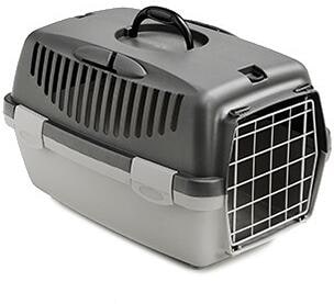 Stefanplast Gulliver 1 Transportbox mit Metalltür, dunkelgrau/hellgrau 48x32x31cm