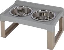 KERBL Pet Lifter Mangiatoia, 2x1000 ml, grigio/taupe, 41x26x20 cm