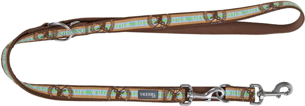 KERBL Pet Wild Life Führleine, verstellbar, braun/türkis, 200cm/25mm