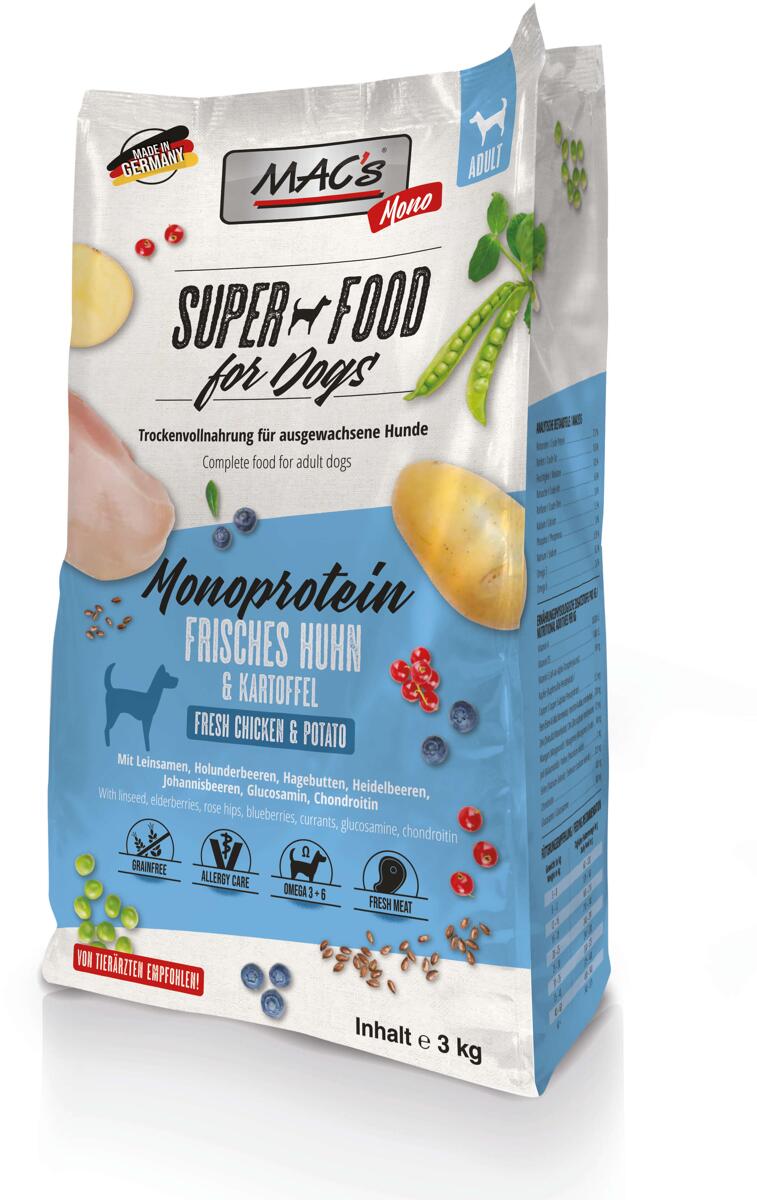 Mac"s Dog Mono | mit Huhn & Kartoffel | Hundetrockenfutter | 3 kg