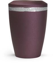 Urna per animali Völsing Glamour Edition, fascia Sparkling Glamour argento, velvet berry, 0,5 L