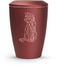 Urna per animali Völsing Karat Edition, gatto geometrico, velluto rubino, 0,5 L