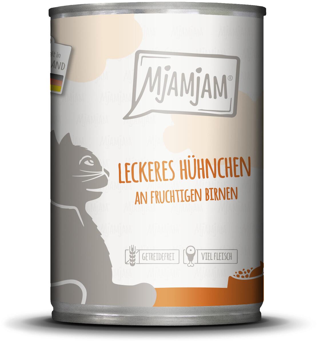 Mjamjam Katzenfutter mit Huhn & Birne, 6x400g