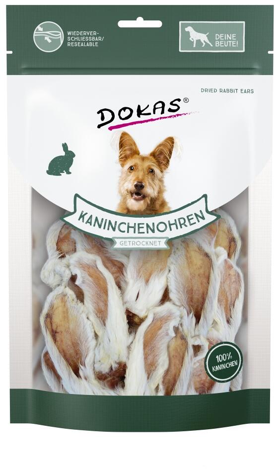 Dokas Kaninchenohren mit Fell | Hundesnack | 180g