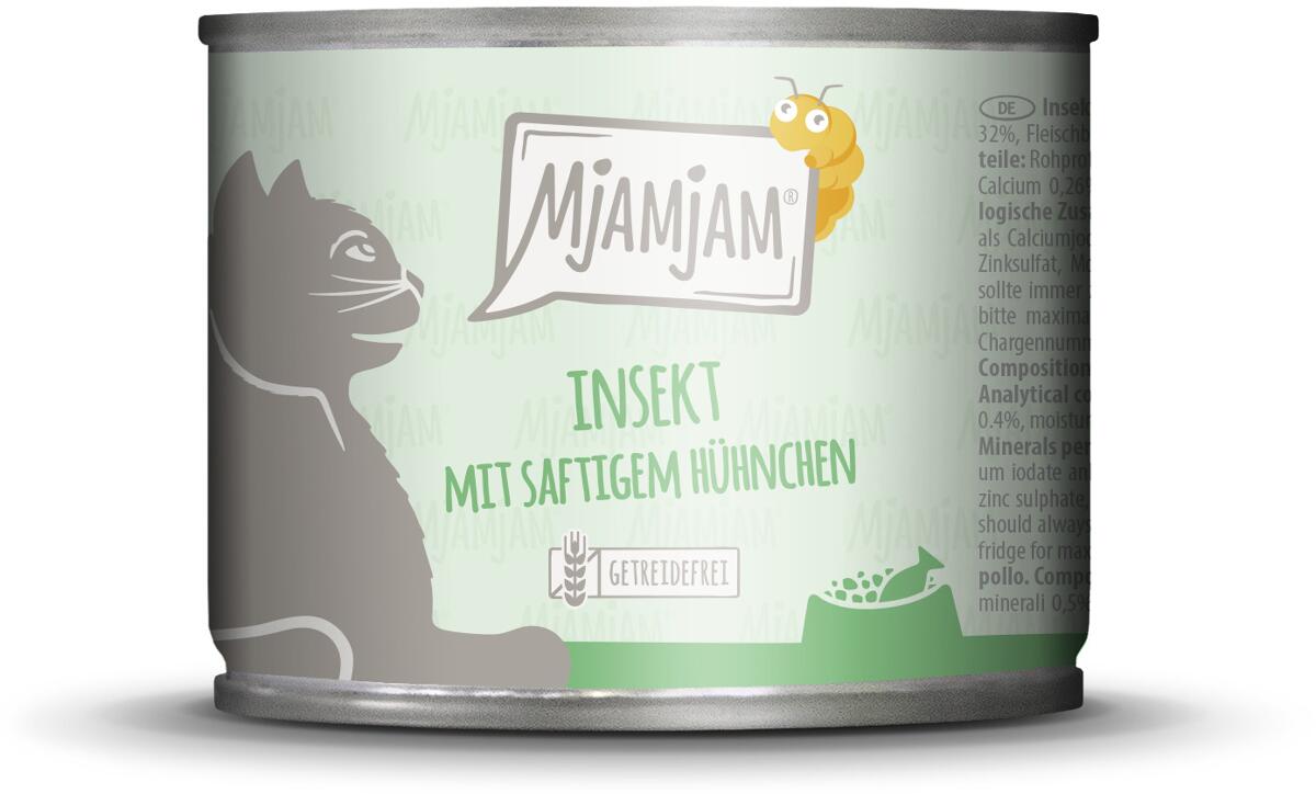 Mjamjam Katzenfutter mit Insekt & Huhn, 6x200g