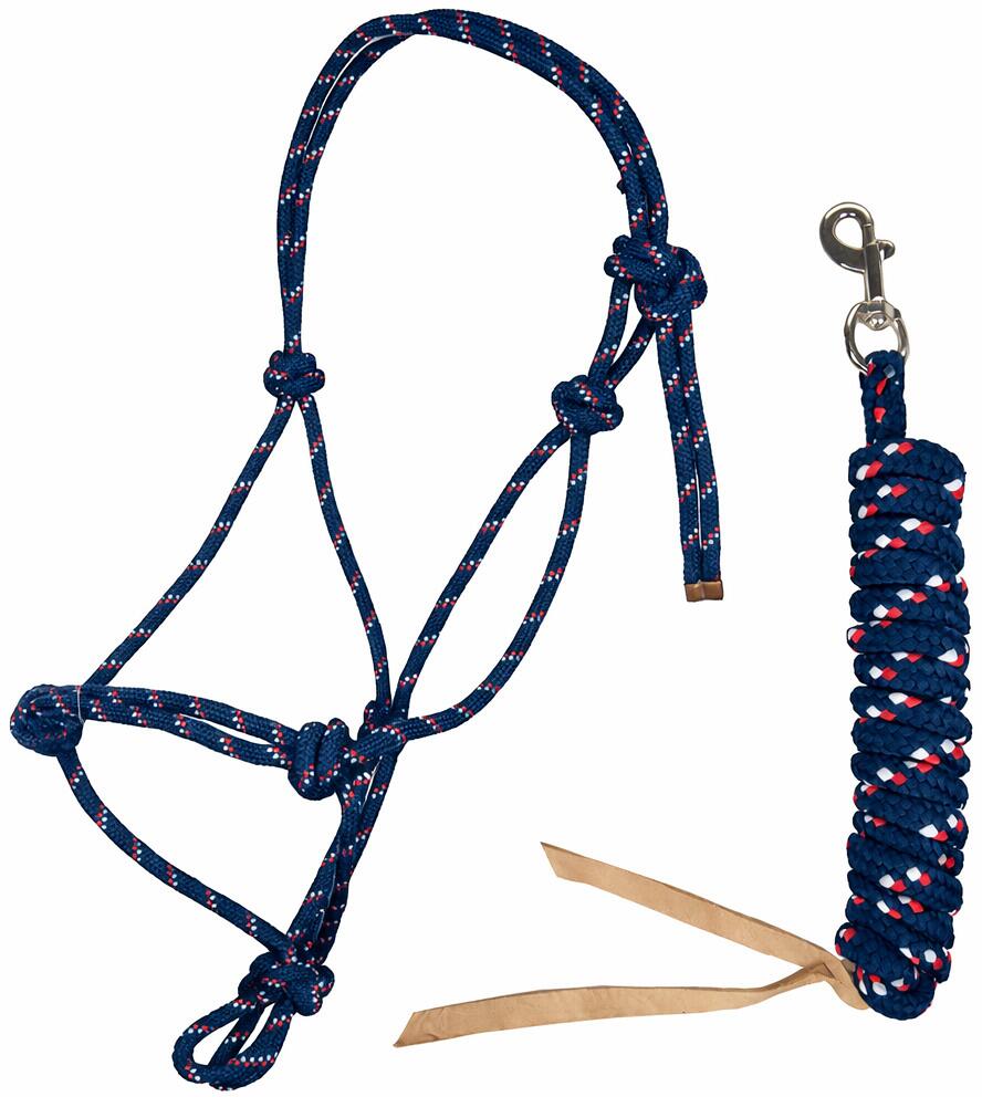 HKM Trust Knotenhalfter Set, dunkelblau, Warmblut
