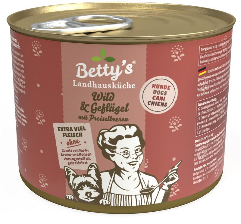 Bettys Landhausküche Nassfutter mit Wild & Geflügel, 6x200g
