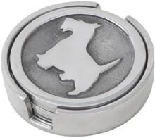 Happy House Terrier Untersetzer, Aluminium, 9x9cm