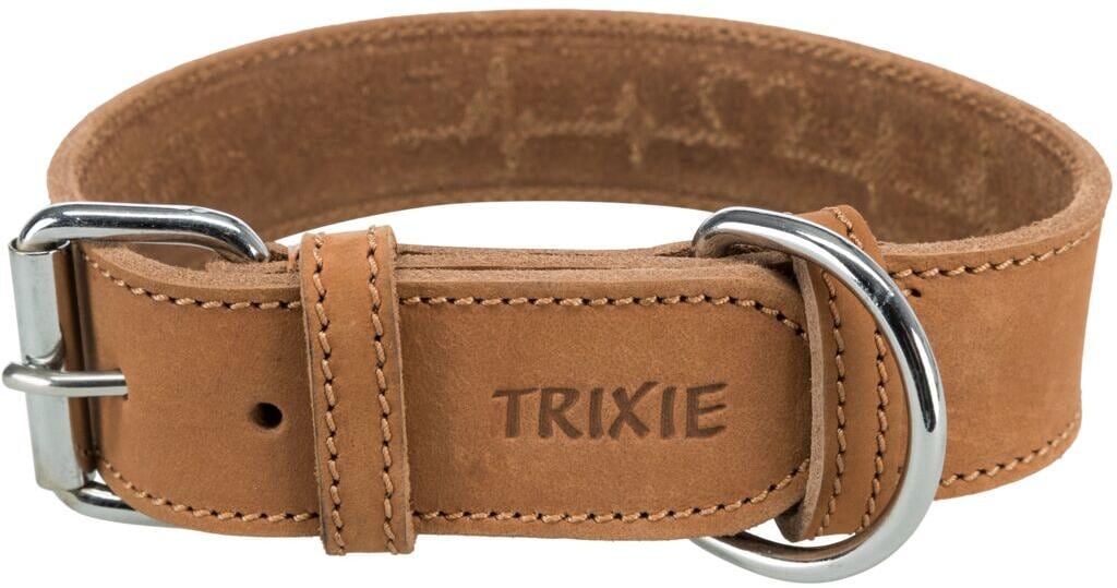 Trixie Rustic Heartbeat Fettleder-Halsband, S–M, 34-40cm/30mm, braun