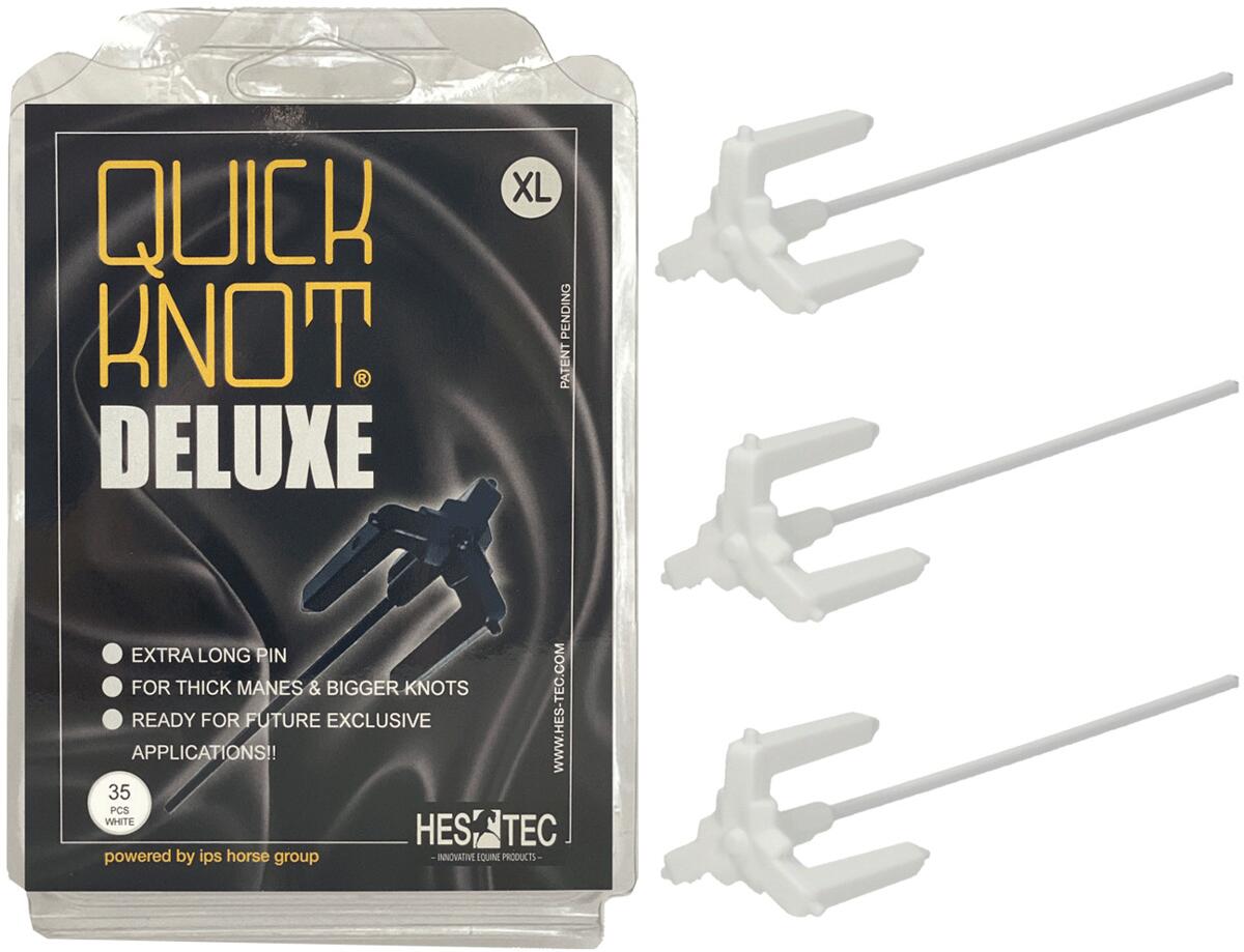 HES-TEC Quick Knot Deluxe Einflechthilfe, 35 Stück, XL, weiß