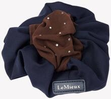 Elastico per capelli LeMieux con retinella in cristallo, blu navy/marrone, taglia unica
