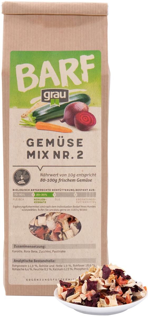 GRAU Gemüsemix Mischung Nr.2 | mit Karotte, Rote Beete und Pastinake | Ergänzungsfutter | 500 g