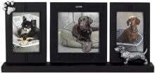 Happy House Dackel Triptychon Bilderrahmen, schwarz/silber, 52x6,2x24,3cm