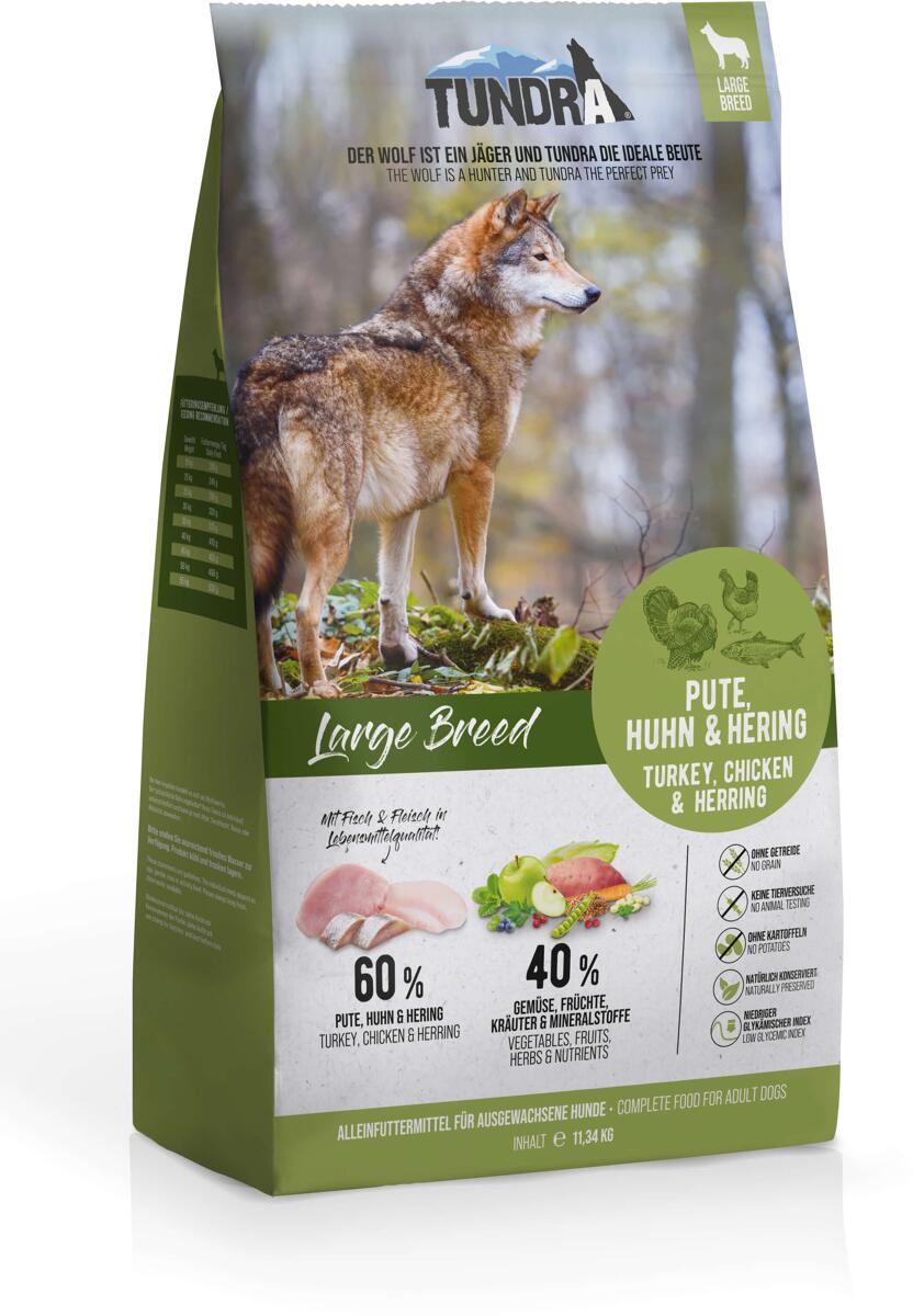 Tundra Dog Large Breed Trockenfutter mit Pute & Hering, 750g