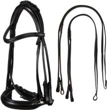 Acavallo Parnaso: briglia con due paia di redini, nera, Full