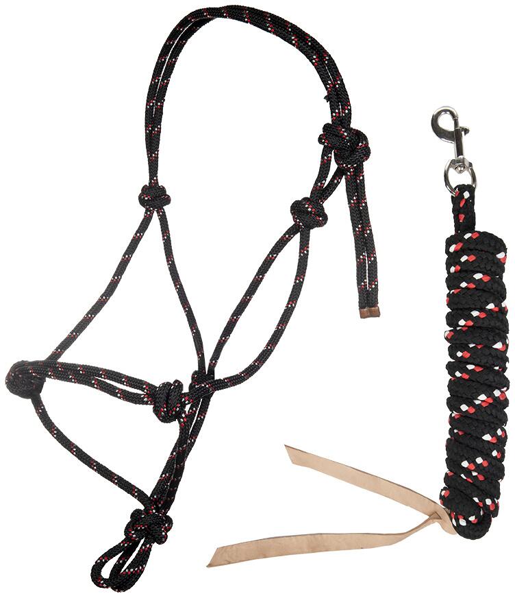 HKM Trust Knotenhalfter Set, schwarz, Warmblut