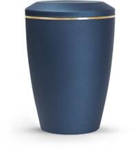Urna per animali Völsing Lina Edition, fascia dorata spazzolata, velluto blu navy, 2,8 L