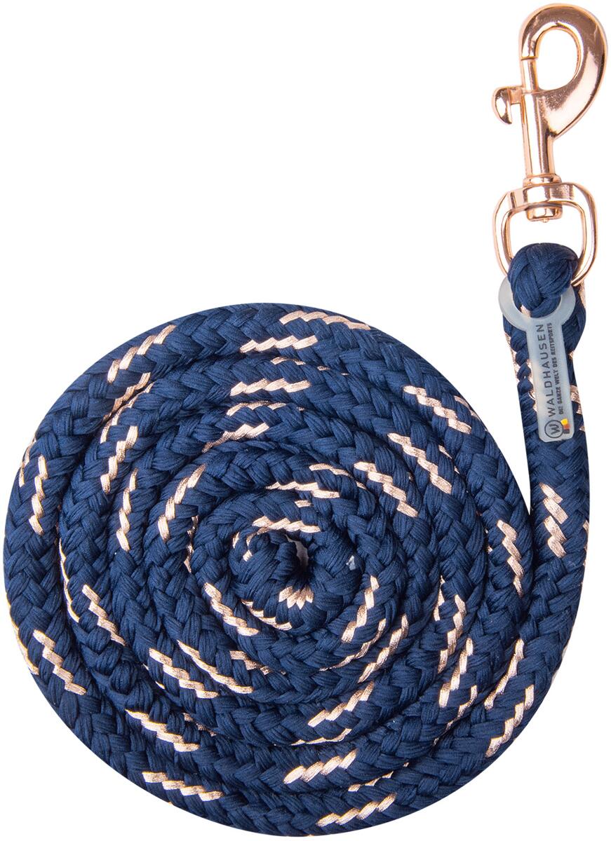 Waldhausen Lurex Rosé Anbindestrick, Karabiner, nachtblau