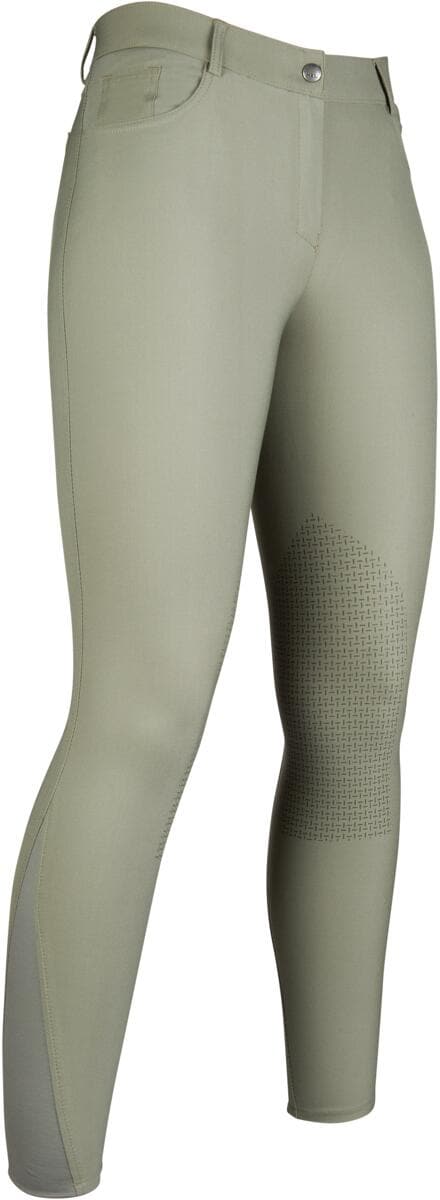 HKM Sunshine Reithose, Silikon-Kniebesatz, graugrün, 134