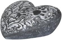 Pietra del cuore con zampe della Happy House Memorial Collection