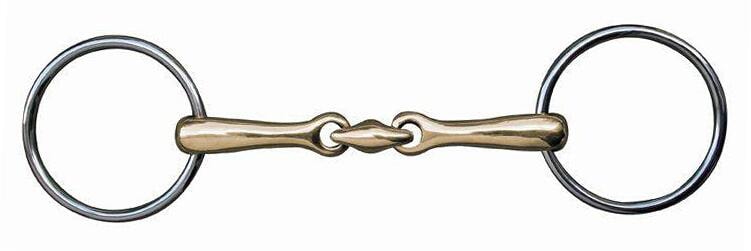 HKM Gebiss, doppelt gebrochen, Argentan, Edelstahl, 16mm, 70/155