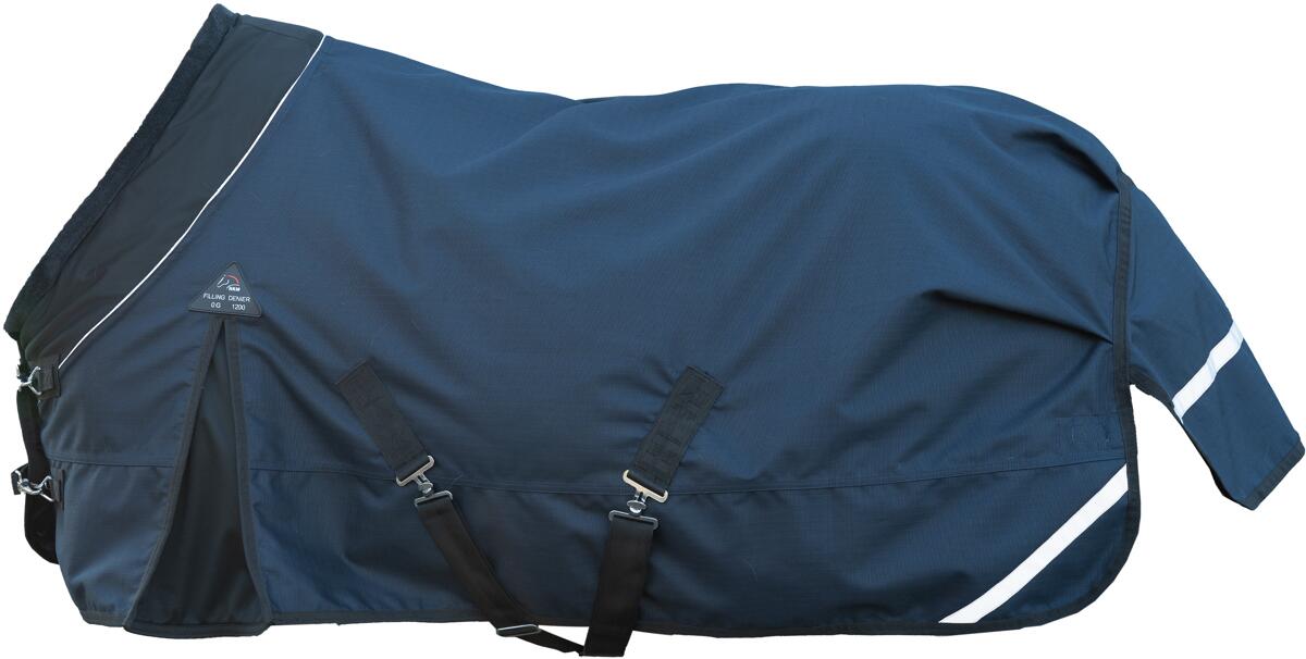 HKM Liberty Weidedecke, 1200D Polarfleece, dunkelblau/schwarz, 165cm