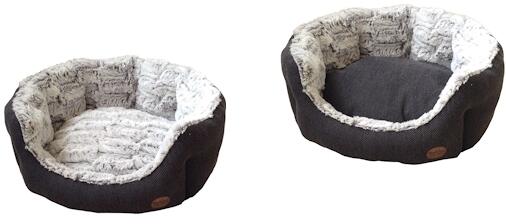 Nobby Cacho Komfortbett oval, dunkelgrau, 45x40x19cm