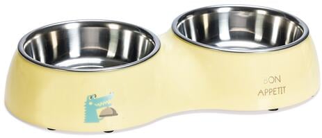 beeztees Kroky Puppy Dinner Set, Kunststoff, gelb, 34cm