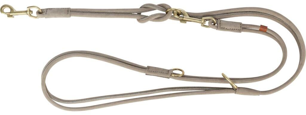 Trixie Pure V-Leine, rundgenäht, Leder, S, 2m/10mm, hellgrau