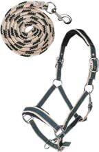 Cavezza HKM Copenhagen con moschettone, verde scuro, warmblood