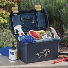 USG Putzbox mit Einsatz und Pinselhalter, met.midnight blue/beige, 40x25x24cm