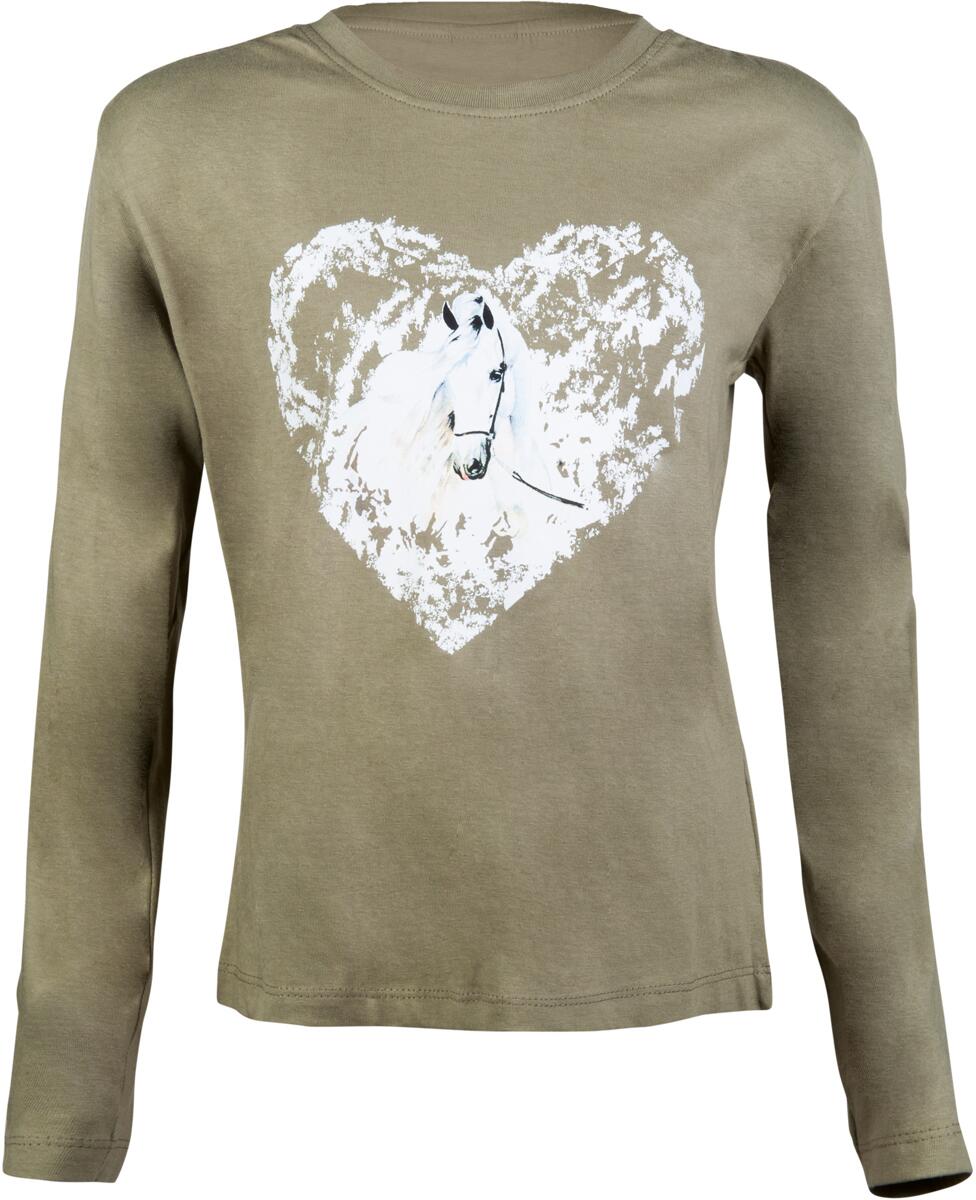 HKM Horse Spirit Langarmshirt, graugrün, 122/128