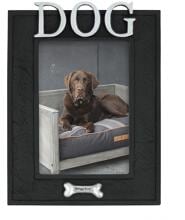 Cornice per foto Happy House per cani, nera/argento, 16,3x2x22 cm