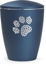 Urna per animali Völsing Elegance Edition, zampa in cristallo, velluto blu navy, 0,5 L