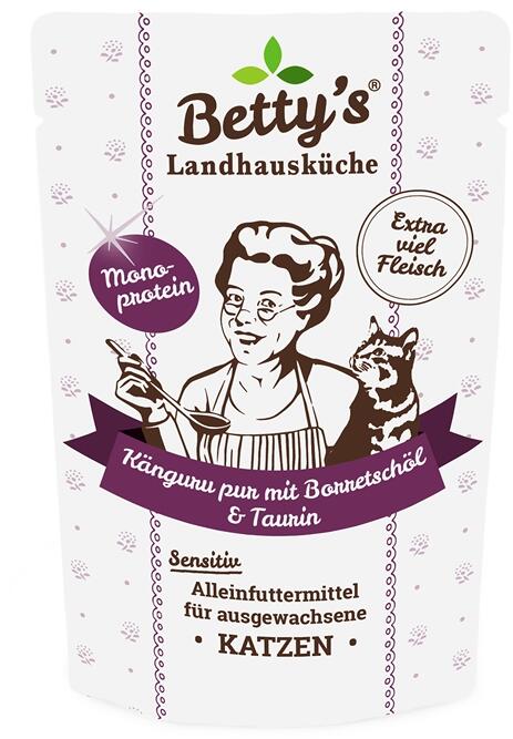 Bettys Landhausküche Cat Nassfutter mit Känguru pur, 12x100g