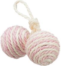 Palline Trixie su corda, sisal, ø4,5 cm, colori assortiti
