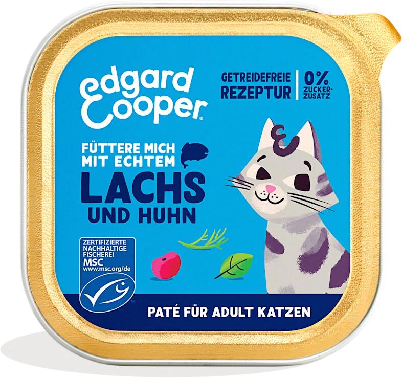 Edgard Cooper Paté Nassfutter, 16x85g, Lachs & Huhn