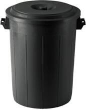 KERBL cestino per alimenti con coperchio, nero, 70 litri