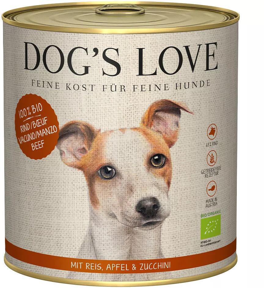 DOGS LOVE Bio Nassfutter mit Rind, 6x800g