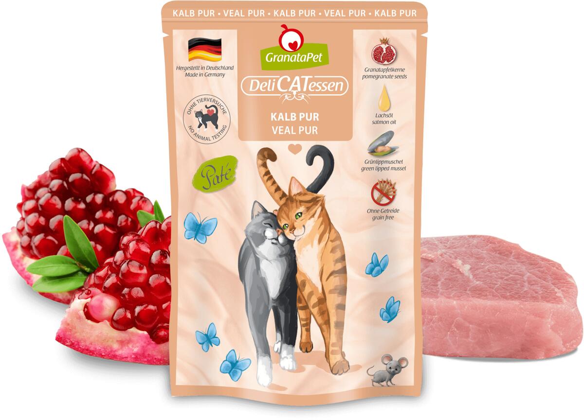 GranataPet DeliCATessen Nassfutter mit Kalb Pur, 6x85g