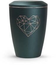 Urna per animali Völsing Karat Edition, cuore geometrico, velvet petrol, 2,8 L